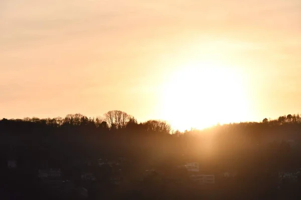 Sonnenuntergang Über Den Bäumen — Stockfoto