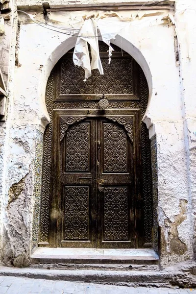 Old Wooden Door Ancient House Morocco — Stock Photo, Image