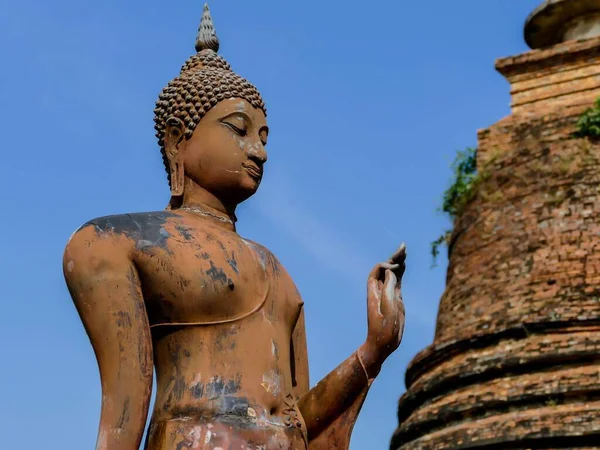 Άγαλμα Του Βούδα Στο Ναό Της Ταϊλάνδης — Φωτογραφία Αρχείου