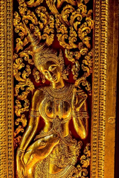 Guld Buddha Staty Templet Thailand — Stockfoto