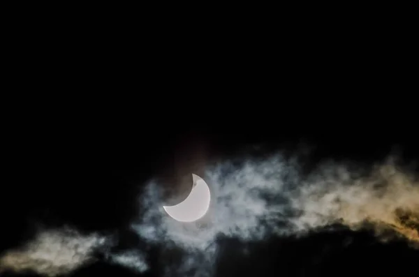 Maan Sterren Zwarte Achtergrond — Stockfoto