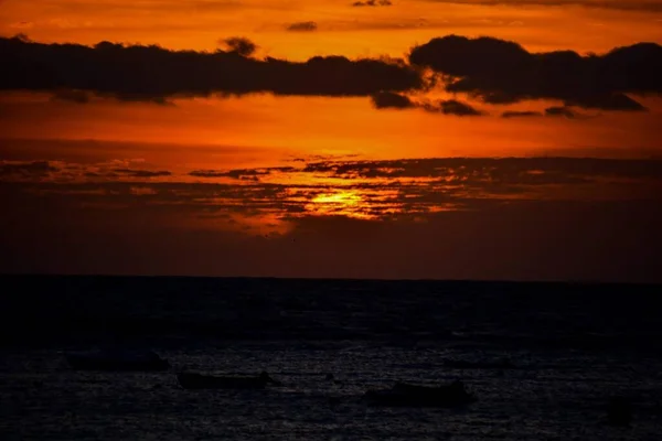 Hermoso Atardecer Sobre Mar — Foto de Stock