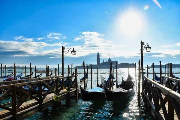 Gondoles Venise Sur Grand Canal Ville — Photo