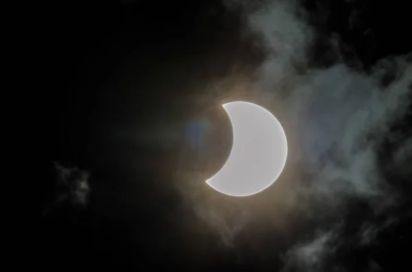 Лунное Затмение Раскрыло Подробности Лунной Поверхности — стоковое фото