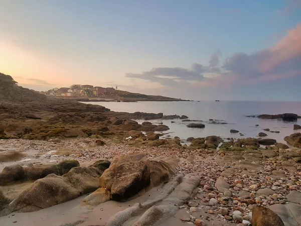 Strand Bij Zonsondergang Foto Als Achtergrond Foto Als Achtergrond Digitale — Stockfoto