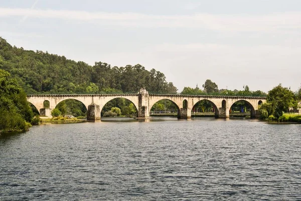 Puente Sobre Río Foto Como Fondo Imagen Digital — Foto de Stock