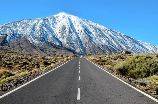 Long Asphalt Road Hierro Canary Islands Spain Royaltyfria Stockfoton