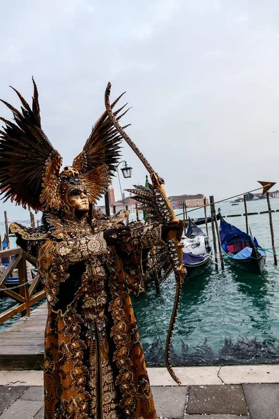 Homme Dans Masque Carnaval Dans Venise Belle Photo Photo Numérique — Photo