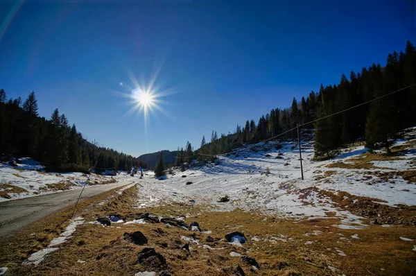 Winter Mountain Landscape Photo Background Digital Image — Photo