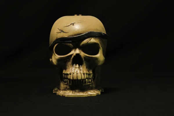 Photo Picture Human Bone Skull Isolated Black Background — Fotografia de Stock