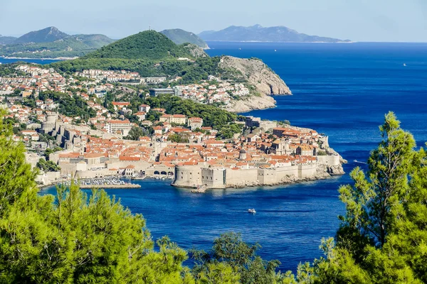 Hırvatça Dubrovnik Şehri Manzarası Güzel Bir Dijital Fotoğraf Telifsiz Stok Imajlar