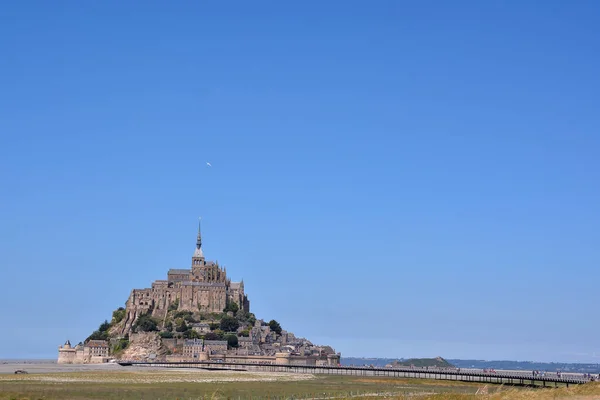 Panoramautsikt Över Den Berömda Historiska Mont Saint Michel Normandie Norra — Stockfoto