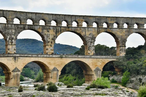 Most Famous Landmark Pont Gard — Stock fotografie