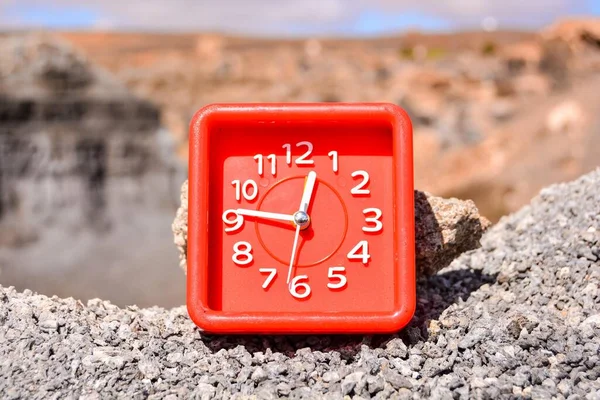 Red Alarm Clock Beach — ストック写真