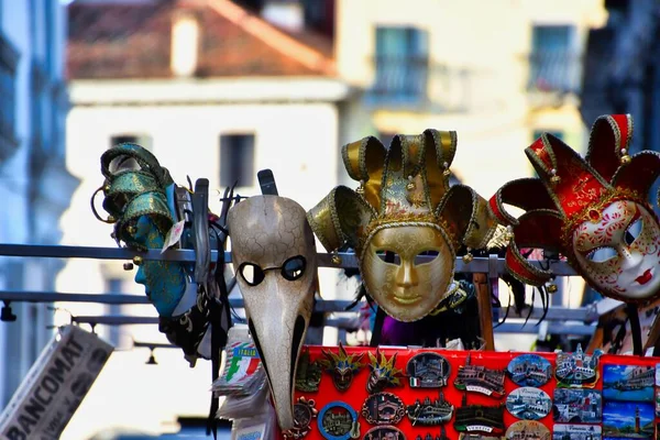 Masques Traditionnels Venise Dans Ville — Photo