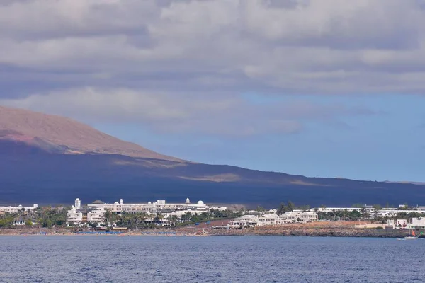 Beautiful Beach View Cloudy Sky Blue Water Canary Islands Tenerife — Stock fotografie