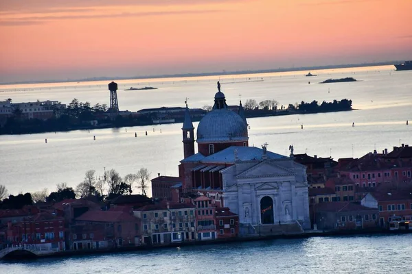 Velence Olaszország Nagy Csatorna Naplementekor — Stock Fotó