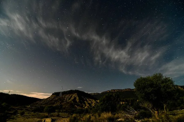 Schöner Nächtlicher Sternenhimmel — Stockfoto