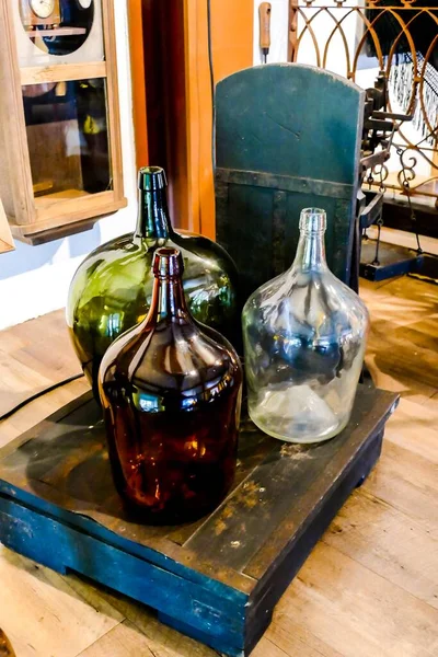 Glass Wine Bottles Part Interior — Stock fotografie