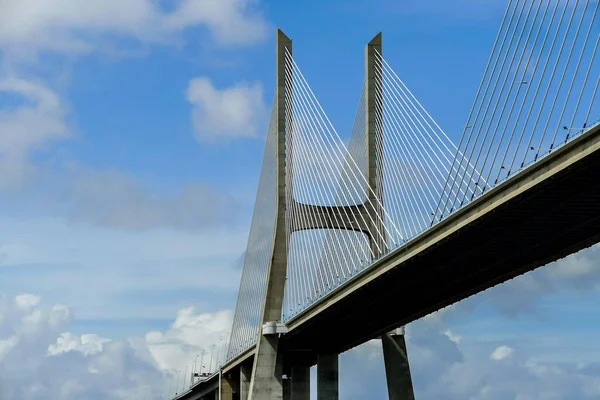 Modern Cable Bridge City Lisbon Portugal —  Fotos de Stock