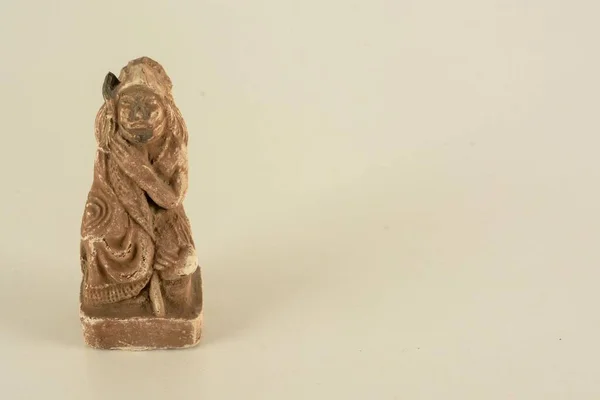 Wooden Figurine White Background — Φωτογραφία Αρχείου