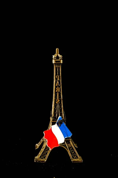Eiffel Tower Toy Black Background — Foto de Stock