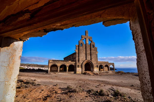 Old Abandoned Military Base Canary Islands Spain — Stok fotoğraf