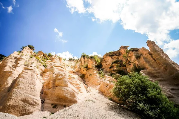 Beautiful Landscape Valley Lame Rosse Fiastra Italy Obrazek Stockowy