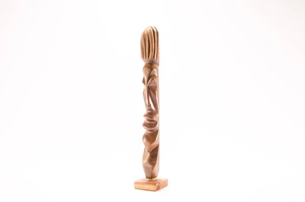 Wooden Figurine White Background — 스톡 사진