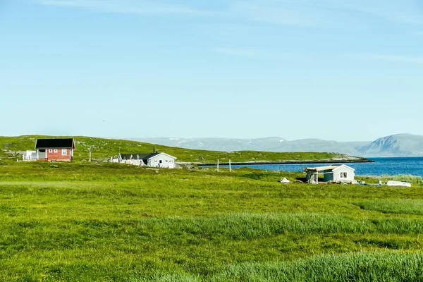 Beautiful Landscape Houses Lake — Photo