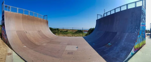 Zobrazení Rampy Skateboardu Dne — Stock fotografie