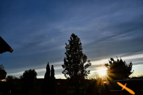 Красивий Захід Сонця Над Парком — стокове фото