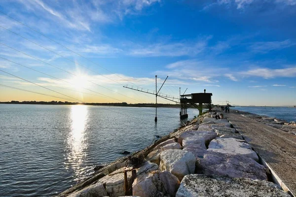 Plano Panorámico Hermosa Vista Mar Atardecer — Foto de Stock