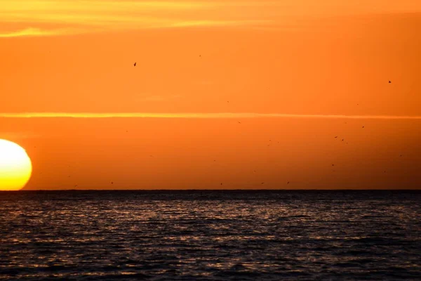 Hermoso Atardecer Sobre Mar — Foto de Stock