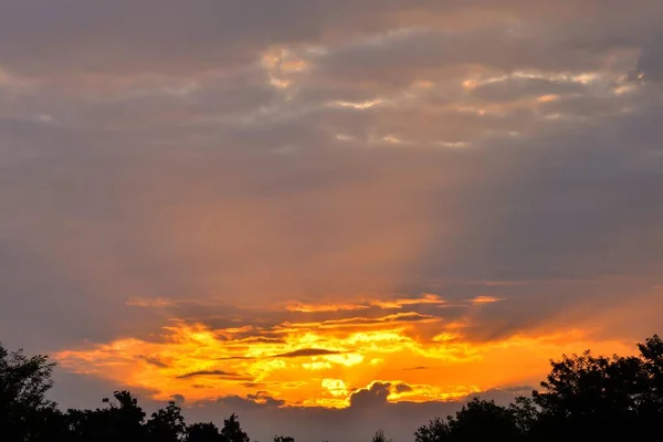 Прекрасне Небо Заходу Сонця Хмарами — стокове фото