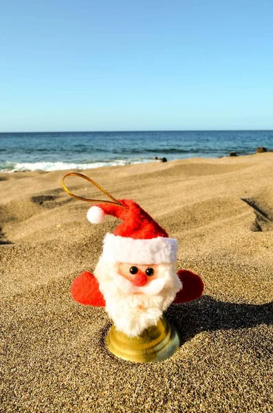 Santa Claus Hat Beach Stock Photo