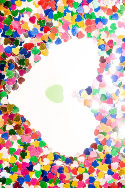 Kleurrijke Confetti Witte Achtergrond — Stockfoto