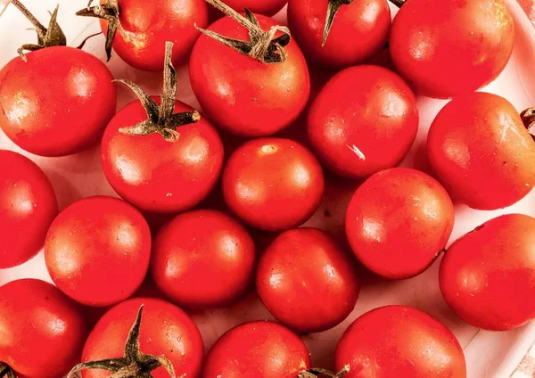 Frische Rote Tomaten Aus Nächster Nähe — Stockfoto