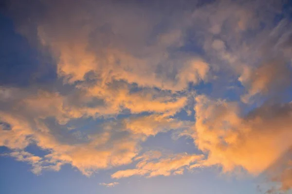 Prachtige Zonsondergang Hemel Met Wolken — Stockfoto