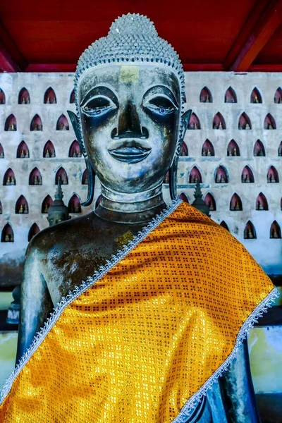 Estátua Buddha Templo Laos Tailândia — Fotografia de Stock