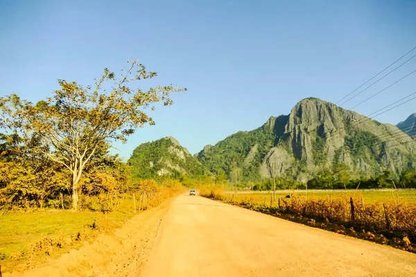 Malownicze Ujęcie Pięknego Krajobrazu Laosu Tajlandia — Zdjęcie stockowe