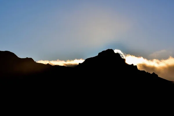 Piękny Zachód Słońca Górach — Zdjęcie stockowe