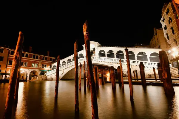 Velencében Olaszországban Velencei Híd Nagy Csatornában — Stock Fotó