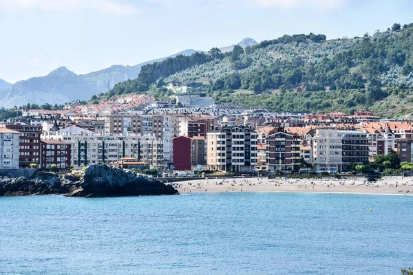 Foto Cênica Bela Vista Para Mar Com Lotes Edifícios Costa — Fotografia de Stock