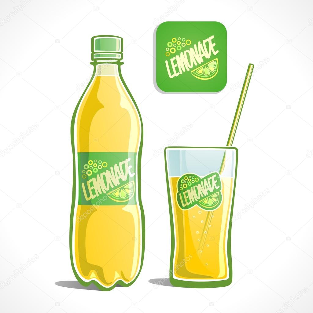 Lemonade in a bottle and glass