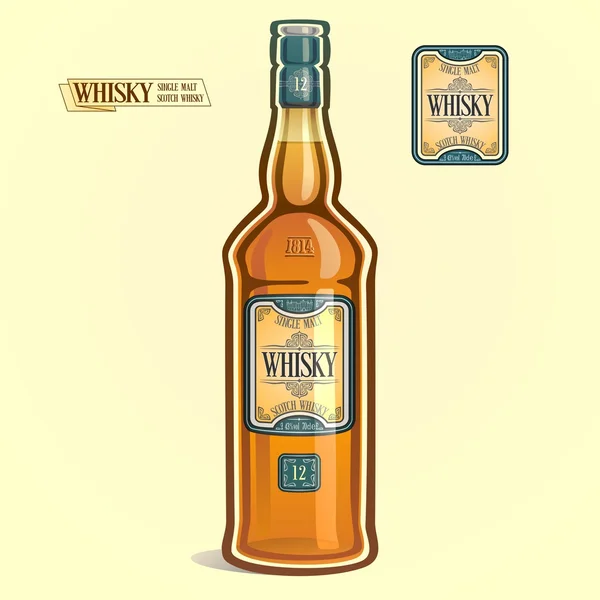 Виски в бутылке — стоковый вектор