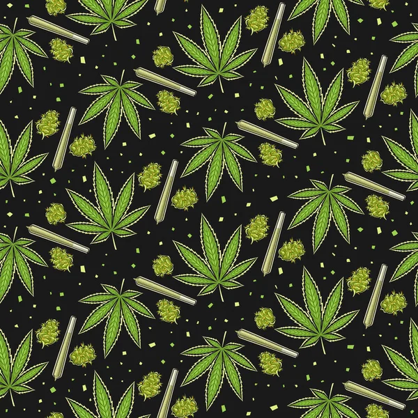 Vector Cannabis Naadloos Patroon Vierkant Herhalende Achtergrond Van Cannabisbladeren Medicinale — Stockvector