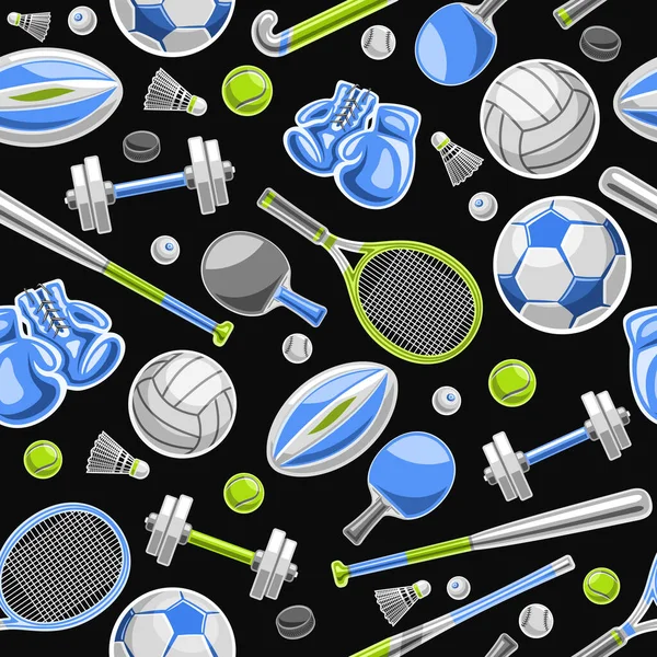 Vector Sports Seamless Pattern Fondo Cuadrado Repetitivo Con Ilustraciones Recortadas — Archivo Imágenes Vectoriales