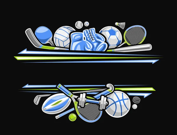 Bordure Vectorielle Pour Équipement Sport Avec Espace Copie Vierge Pour — Image vectorielle