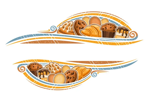 Bordure Vectorielle Pour Les Produits Boulangerie Avec Espace Copie Vierge — Image vectorielle